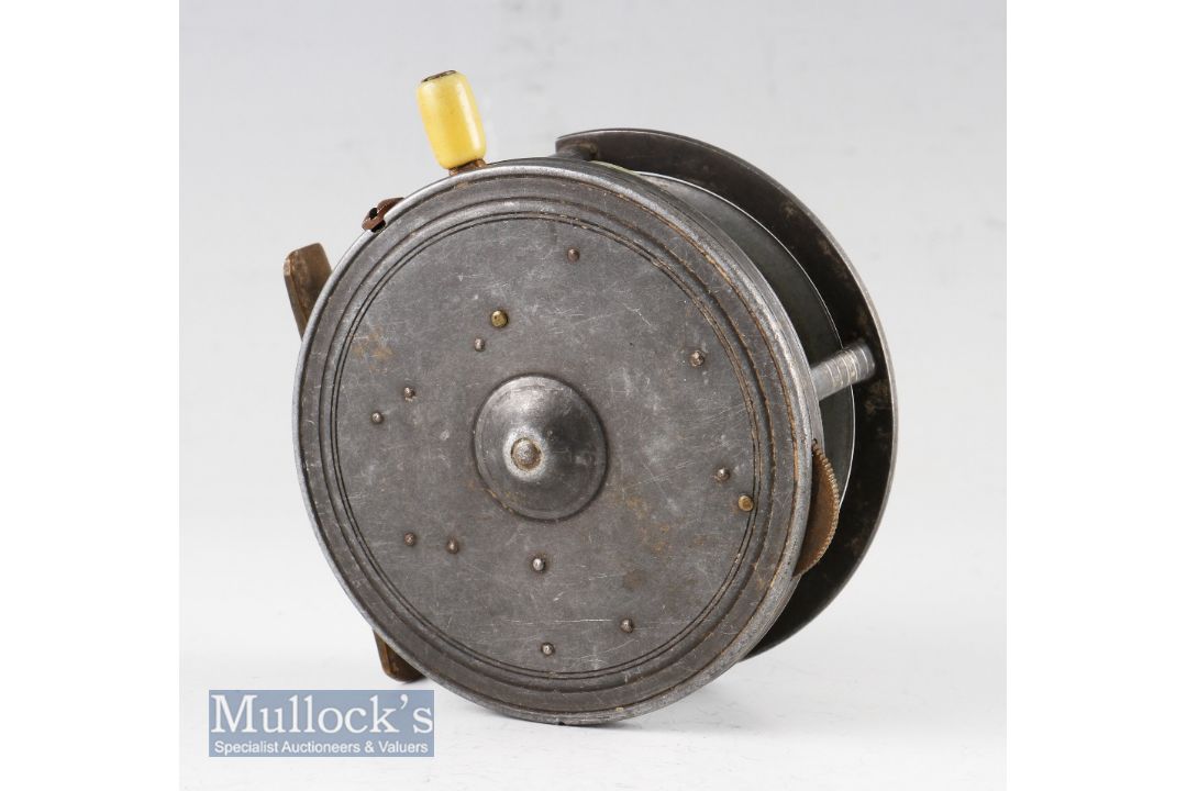 Dingley Silex style alloy casting reel made for Haynes Cork: 4” dia., with customised correct 1/4 - Image 2 of 2