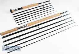 2x Good Shakespeare Expedition Travel Salmon and Sea Trout Fly Rods – 13ft 6pc carbon line 8/9# with