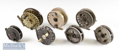 7x various fly and centre pins reels - DAM Ever Ready 5” alloy and bakelite casting reel (spins