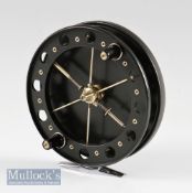 Fine and unused Allcock Match Aerial trotting reel - 4.5” dia, 6 spoke with tension regulator,