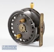 Early Hardy Bros Alnwick “The Silex No. 2” alloy casting reel circa 1914 - 4”dia, quarter rim cut