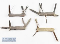 Selection of Angling Knives (4) - W Morton, another marked ‘Foreign’, another with no maker’s marks,