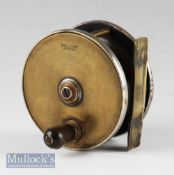 Malloch’s Patent Sun & Planet ebonite/brass multiplying salmon combination fly reel - 4” dia