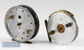 Allcocks “The Perfection Flick-Em” alloy narrow drum centre pin reel – 4 1/8” dia smooth brass foot,