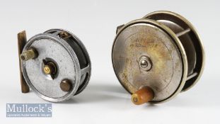 Unusual Army and Navy C.S Ltd nickel plated and half ebonite salmon reel – 3.75” dia with nickel