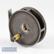 Hardy Bros ‘Uniqua’ Dup MK I 2 7/8” fishing reel - with horse shoe latch, ivory handle, smooth foot,