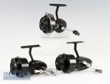 3x Mitchell fixed spool reels: to incl 2x with half bale arms, folding handles, both with adjustable
