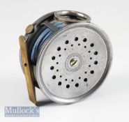 Good Hardy The Perfect Dup Mk II alloy salmon fly reel– 4” dia fitted with makers nickel revolving