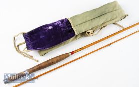 Rare Hardy “The M.B Davy Special” Hollokona trout fly rod – 9ft 3in 2pc sr. no H 62356 stamped to