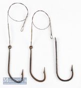 2x scarce Hardy Bros 5.5” Big Game Hooks appear marked with maker’s mark ‘Hardy Bros Alnwick’ with