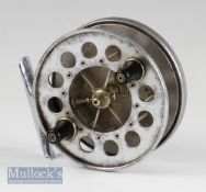 Allcock Aerial wide drum Centrepin trotting reel, 3.75” diameter, 6 spoke with tension regulator,
