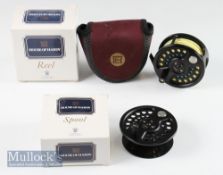 Good Hardy The Sovereign 9/10/11 Salmon fly reel c/w spare spool – 4” dia black finish, backplate