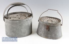 Vintage zinc oval live Bait Kettle, measuring 10