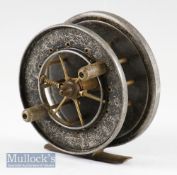 Good Allcock Aerial Popular alloy wide drum centre pin reel – 3.5” dia., 1 1/8” between plates,
