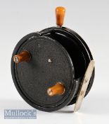 Ogden Smith Ltd. London Selectos black alloy casting reel – 3.75” dia smooth alloy foot one toe