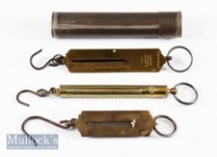 Brass Salter Pocket Scales. Salter brass fishing scales together with German pocket balance and