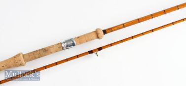 Fine Hardy Bros Alnwick “The No.1 L.R.H Spinning” palakona rod - 9ft 6in 2pc with clear Agate