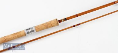Fine J S Sharpe Scottie Series Carp split cane rod – 10ft 2pc with 29” cork handle – amber agate