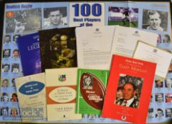 1974-2001 Rugby Celebration Signed Dinner Menus (5): Splendid selection to incl Menu^ Guest List &