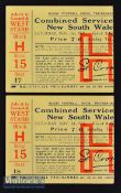 Scarce 1927 Combined Services v NSW Waratahs Rugby Tickets (2): West Stand Pair for this