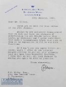 1963-4 NZ All Blacks UK Rugby Tour Letter from Lord Cobham: Single embossed headed sheet from