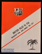 1977 British & Irish Lions v Fiji Rugby Programme: Rare much-coveted semi-stiff covered attractive