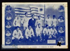 1924 Paris Olympics Postcard made by the Bayer house in tribute to the Uruguayan National Soccer