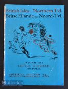 Scarce 1962 British & Irish Lions in NZ Rugby Programme: 24pp large strikingly-covered issue for