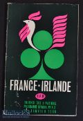 1966 France v Ireland Rugby Programme: 32pp Colombes edition with only slight wear & light crease
