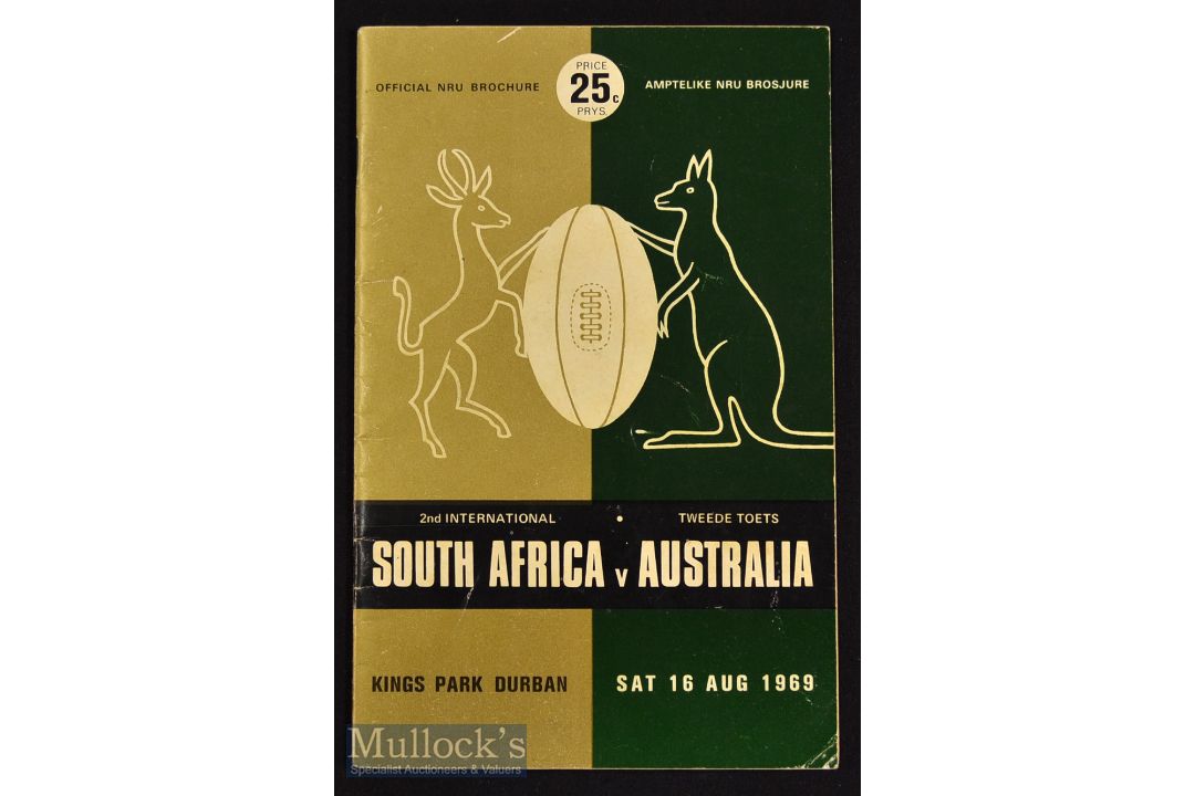 1969 S Africa v Australia Rugby Test Programme: Neat^ compact^ illustrated Durban magazine issue