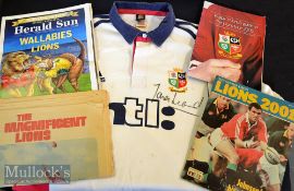 2001 British & Irish Lions Signed & Worn Jason Leonard Training Top: size Ex L^ with Lions and NTL