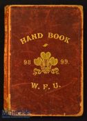 Very Rare 1898-99 Welsh Rugby Union Handbook: Well used over its 120 years^ spine loosened but