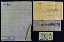 Set of four documents related to Uruguayan Footballer Juan Peregrino Anselmo to include driving