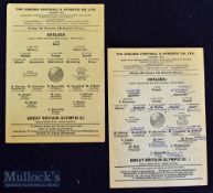 1963/64 Chelsea v Great Britain Olympic XI football programmes to include 16 Dec in good clean