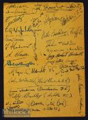 1947 Dinner party menu for the BAOR and UK teams at the Germania Hotel (believed to be Munich) dated