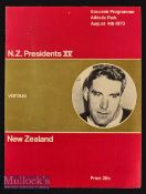 1973 NZ v NZ President’s XV Rugby Programme: Impressive historic issue for the Wellington game