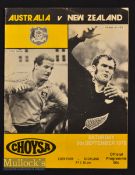 1978 NZ v Australia Third Test Rugby Programme: Large format with pocket fold/crease. Colourful