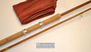 Fine Sealey “The Roach” split cane rod – 10ft 2pc with amber Agate lined butt and tip guides - 20.