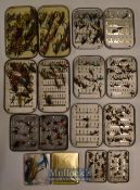Selection of Various Fly Fishing Tins^ Flies and Fly lines – Malloch’s black japanned Patent No.
