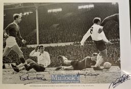 Jimmy Greaves and Martin Chivers Tottenham Hotspurs and Norman Hunter Leeds black and white