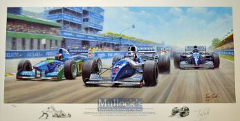 1994 Formula One final championship round signed limited edition by the artist Tony Smith-titled “