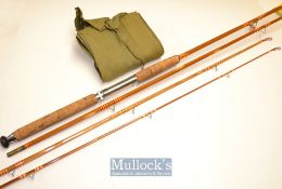 Fine combination Split cane spinning rod – 9ft 3in 3pc and 6ft 3in 2pc with matching lined butt