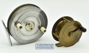 2x interesting Martin James Express Redditch reels – 3.5” dia lightweight alloy and bakelite