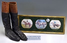 Bill Rickaby Professional Jockey (b.1917- d.1987) – pair of worn leather lightweight racing boots