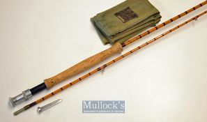 Good Hardy Bros “The Halford Knockabout” Palakona trout fly rod ser. no.H50813—9ft 6in 2pc line 7# -