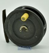 Early Hardy’s “Patent Uniqua” 3 1/8” alloy trout fly reel c.1903 stamped with makers straight line