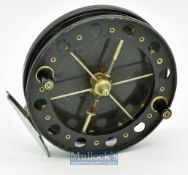 Allcocks Match Aerial centrepin trotting reel 4 ½” narrow drum^ chrome plated smooth foot^ runs
