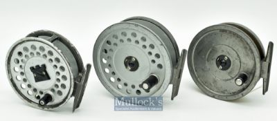 3x various Hardy Bros England alloy fly reels – The Viscount 150 Mk II with paint wear to the back