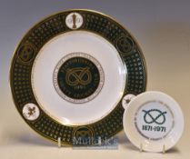 2x Staffordshire County Cricket Commemorative Ceramic Items - Spode Special Ltd ed plate to