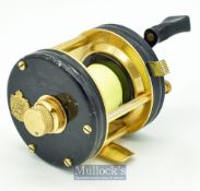 Scarce ABU Ambassadeur De Luxe 5000 multiplier reel c.1965 in black and gold plate finish^ 4328